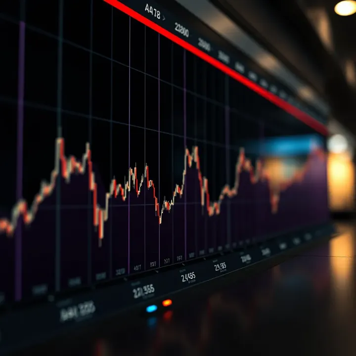 Graph showing the price fluctuations of Aave coin over time with marked peaks and troughs