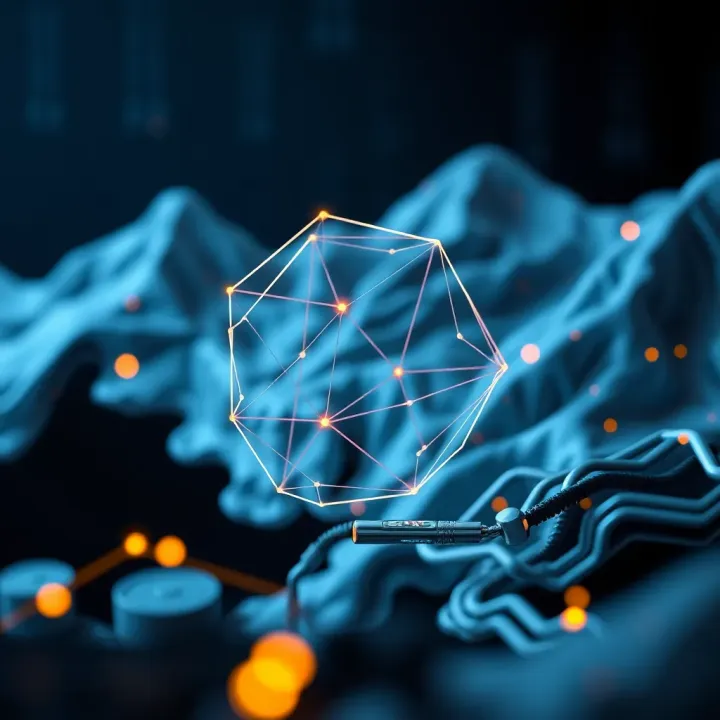 Conceptual illustration of blockchain technology and digital assets representing Avalanche network