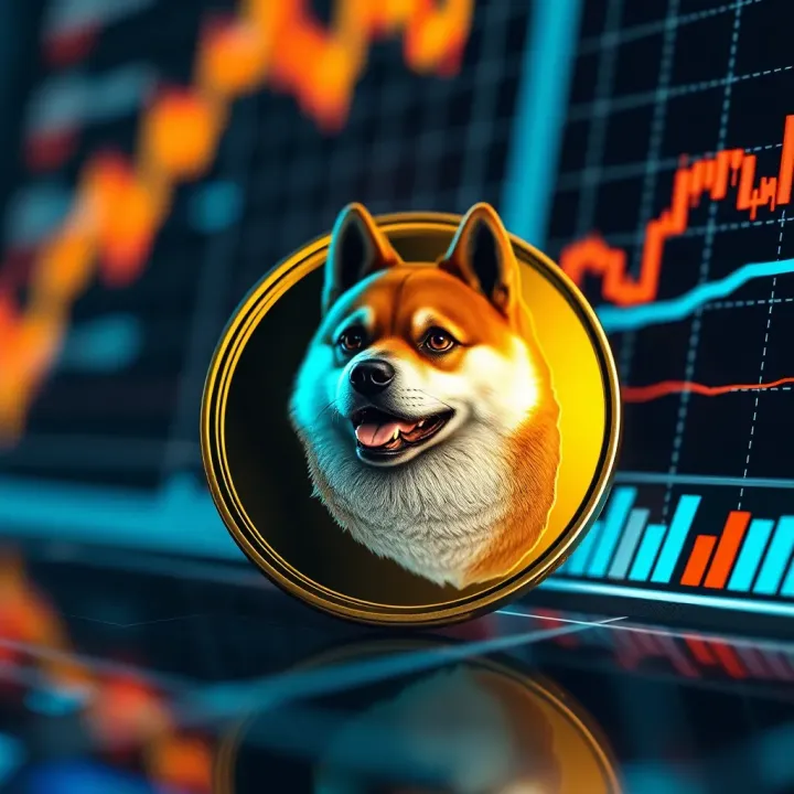 Digital representation of Baby Doge Coin with price chart and upward trend lines