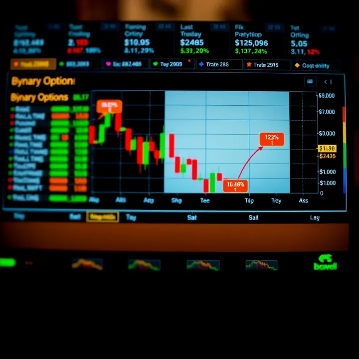 Graph illustrating common binary options strategies with risk assessment and potential outcomes
