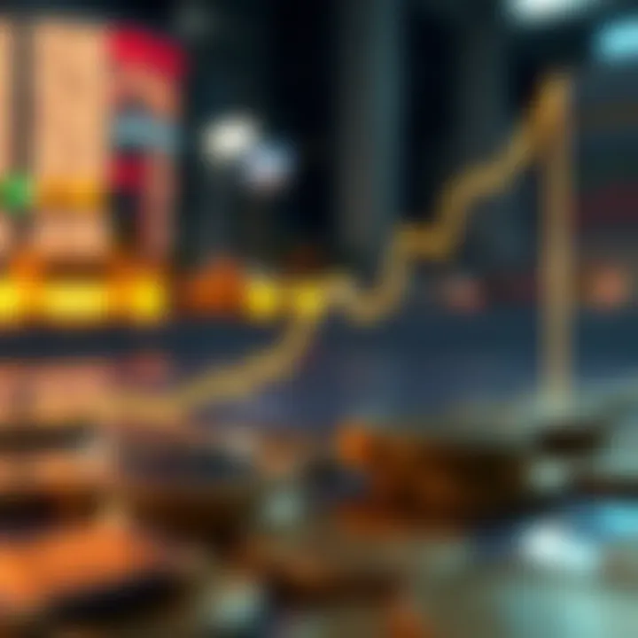 Graph illustrating projected growth trends of digital currency over time