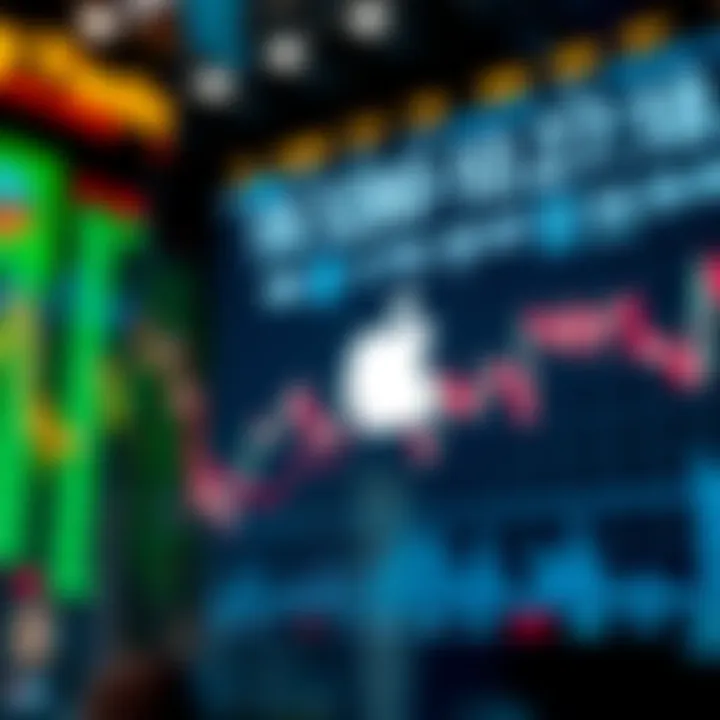 Illustration of financial data and stock market indicators reflecting Apple’s market performance in Pakistan