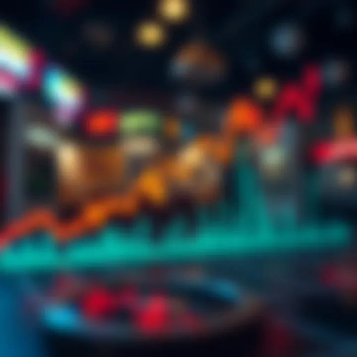 Graph showing upward trend in cryptocurrency value with highlighted data points