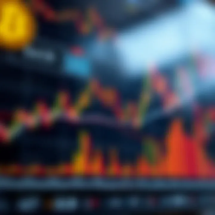 Candlestick chart depicting Bitcoin Cash market trends and trading volume