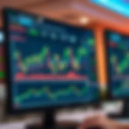 Dashboard of a trading platform showing graphs and market data for stocks and forex