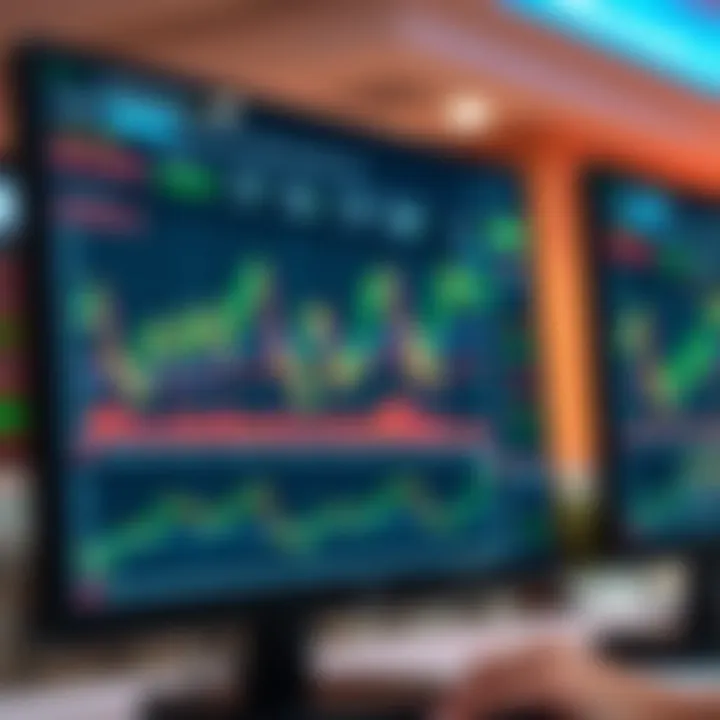 Dashboard of a trading platform showing graphs and market data for stocks and forex