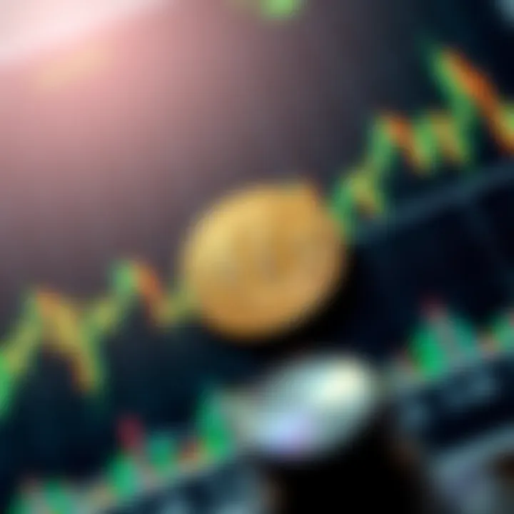 Graph showing Bitcoin Cash price fluctuations with trend lines and market indicators