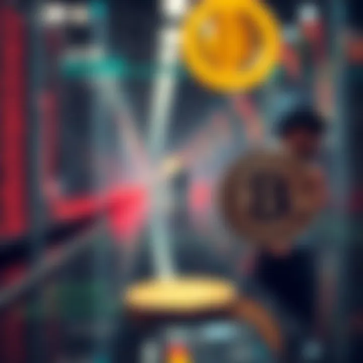 Conceptual illustration of cryptocurrency market dynamics influenced by global economic factors and sentiment
