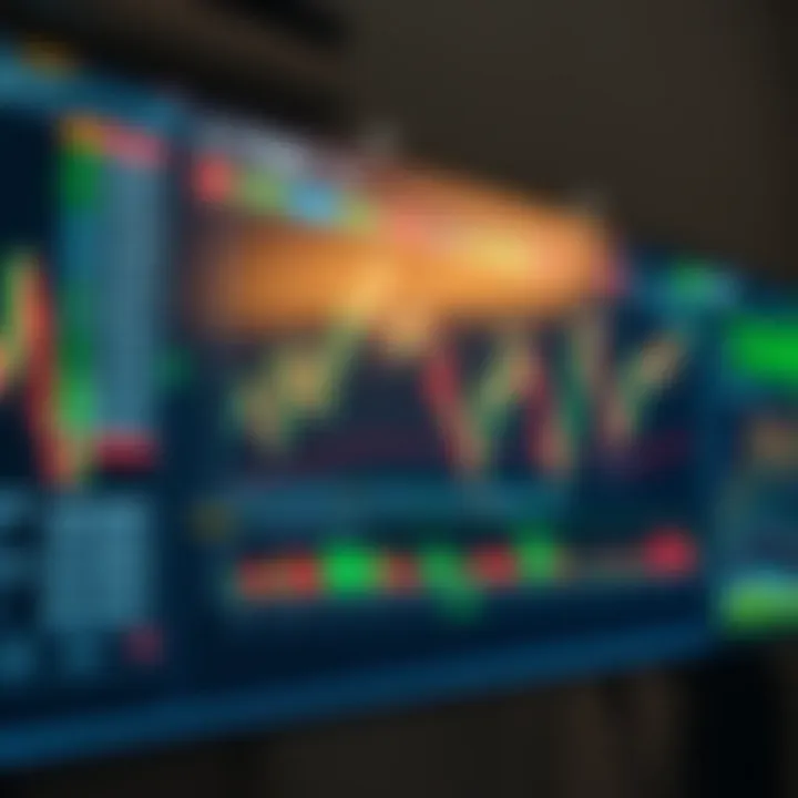 Digital trading platform dashboard with market charts and financial data