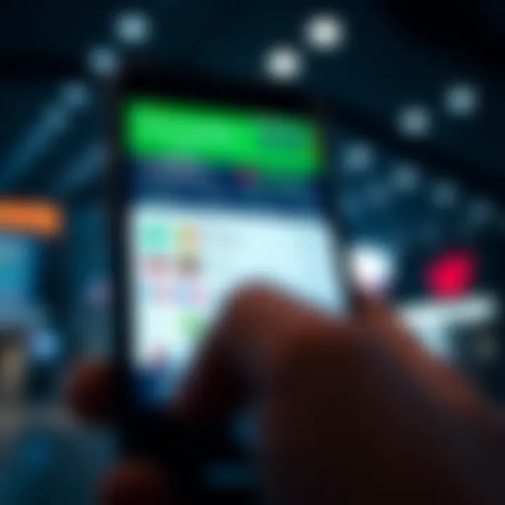 User interface displaying stock market trading options on a smartphone screen