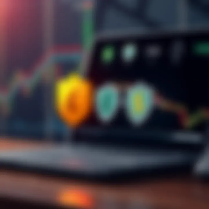 Ensuring Security and Regulation in Forex Trading for Pakistan A conceptual graphic illustrating secure online transactions with currency symbols and shield icons