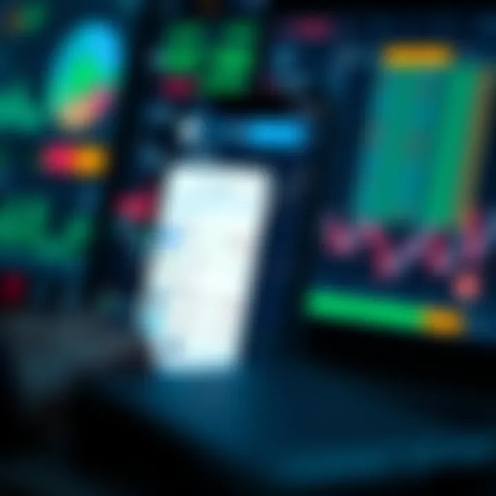 User interface of a trading application showing portfolio overview and market trends