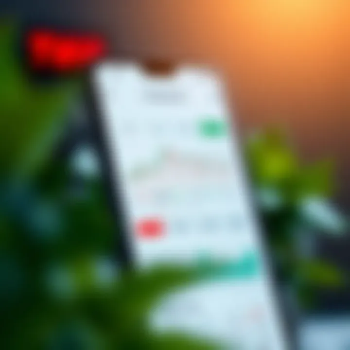 Mobile screen showing a user-friendly trading app interface with clear charts and navigation options