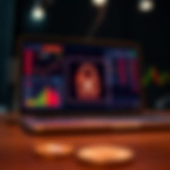 Conceptual illustration of secure online trading with digital locks and currency icons