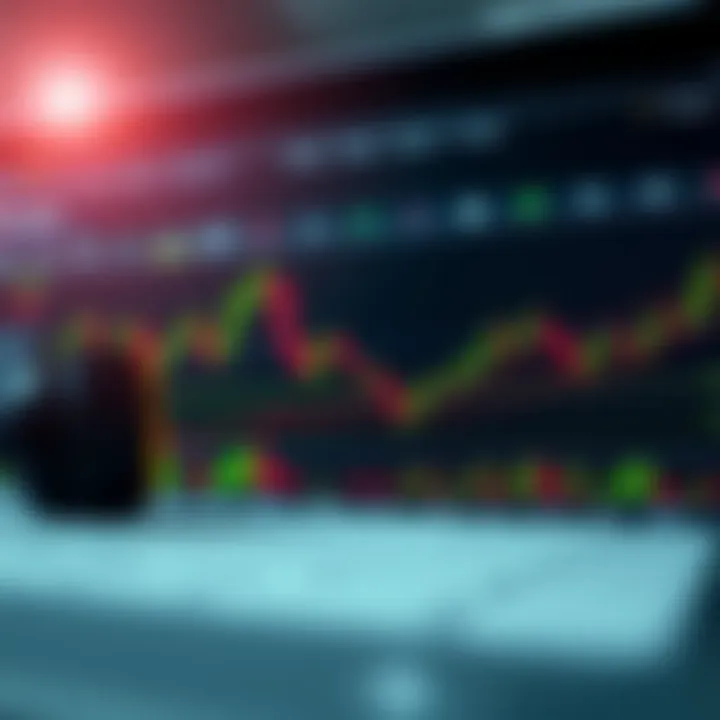 Graphical representation of forex trading strategies with candlestick charts and risk management icons