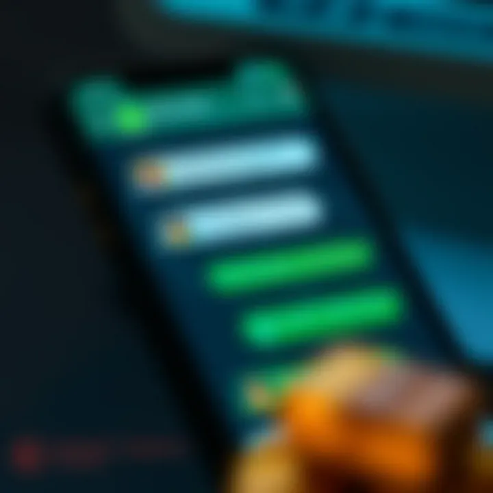 Mobile phone screen showing a WhatsApp group chat with messages about gold trading signals