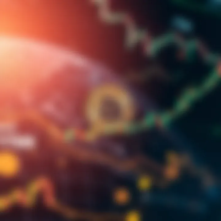 Visual representation of global and local factors influencing cryptocurrency markets