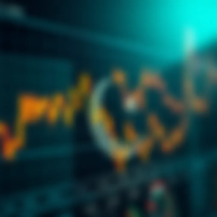 Graph showing fluctuating cryptocurrency market trends with Pakistan flag overlay