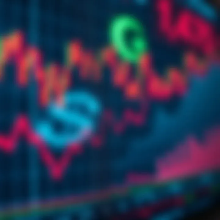 Graph showing fluctuating exchange rate between US dollar and Pakistani rupee with economic indicators in background