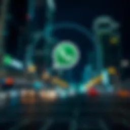 Visual representation of secure trading communication and collaboration through WhatsApp groups linked to Exness platform