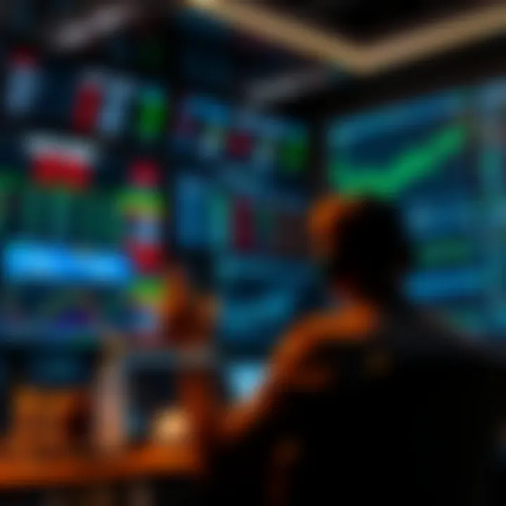 Competitive forex trading environment with digital leaderboards and strategy symbols