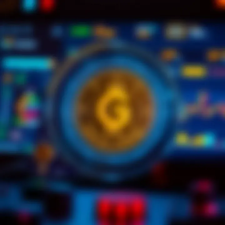 Conceptual digital artwork of Gala Coin integrated within a futuristic gaming platform interface