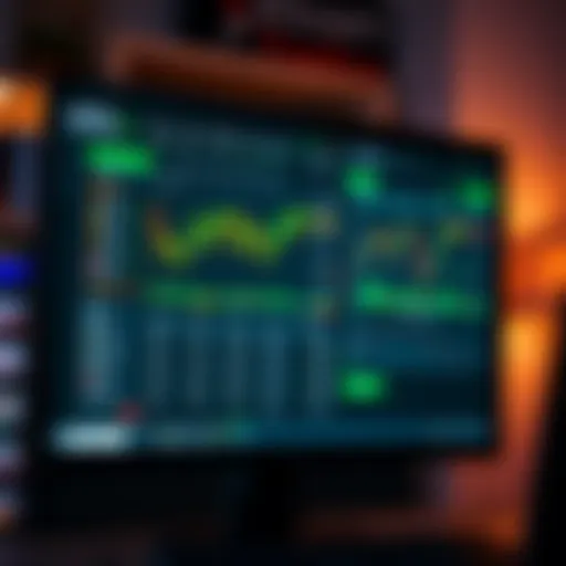 Computer screen showing Expert Option trading platform interface with charts and trading options