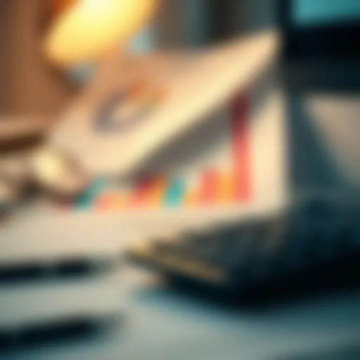 Visual representation of budget planning with charts and calculator on desk