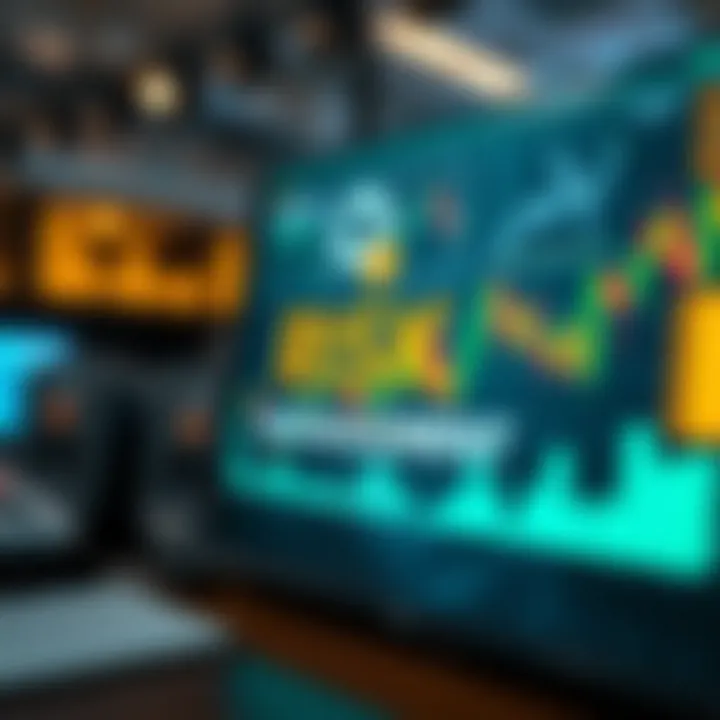 Conceptual illustration of risk management and trading mindset with icons and charts