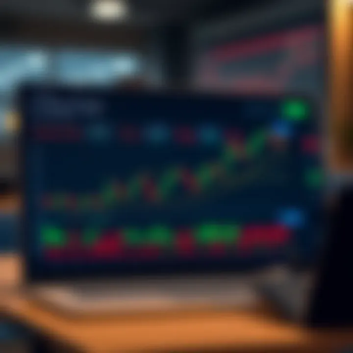 Illustration of a trading account dashboard showing account balance, open trades, and automated trading settings