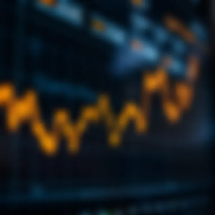 Graph showing upward and downward movements in cryptocurrency price trends for Quant