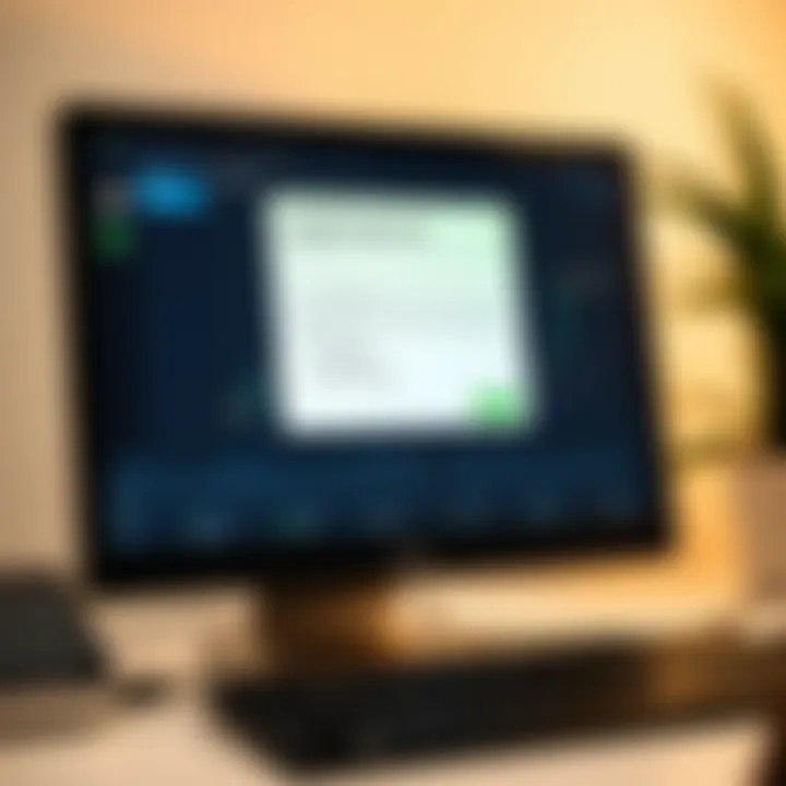 Computer desktop setup showing installation progress of Quotex trading software with system requirements checklist