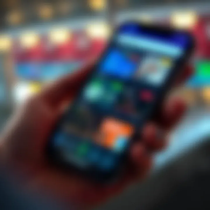 Mobile phone displaying various trading app interfaces available in Pakistan