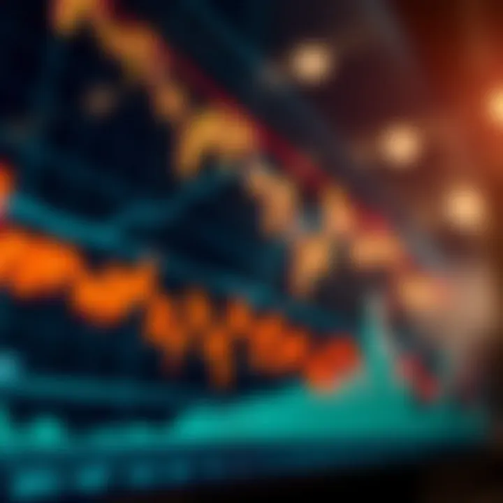 Graph displaying forex market trends with currency pairs and price movements