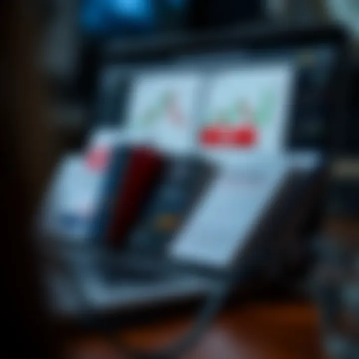 Collection of trading books and PDF documents on a laptop screen, highlighting digital learning for traders