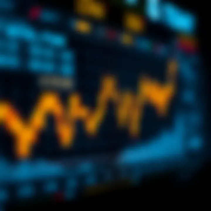 Graph showing upward and downward trends representing CFD market fluctuations