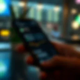 Illustration of a mobile phone displaying a WhatsApp group chat with trading signals and charts