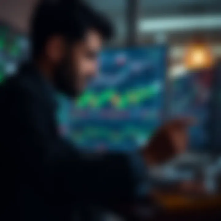 Pakistani investor analyzing trader profiles and performance metrics on a trading platform