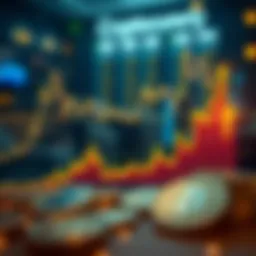 Cryptocurrency Market Decline Visualization Graph showing sharp decline in cryptocurrency values representing market crash