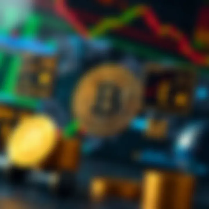 Visual representation of regulatory impact on crypto market with global economy symbols