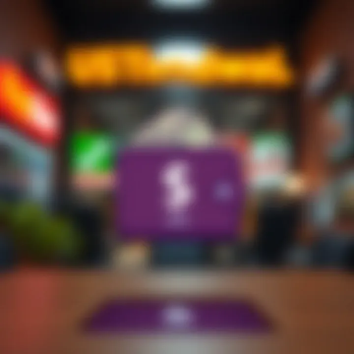 Graphic illustrating a digital wallet with instant cash transfer symbol