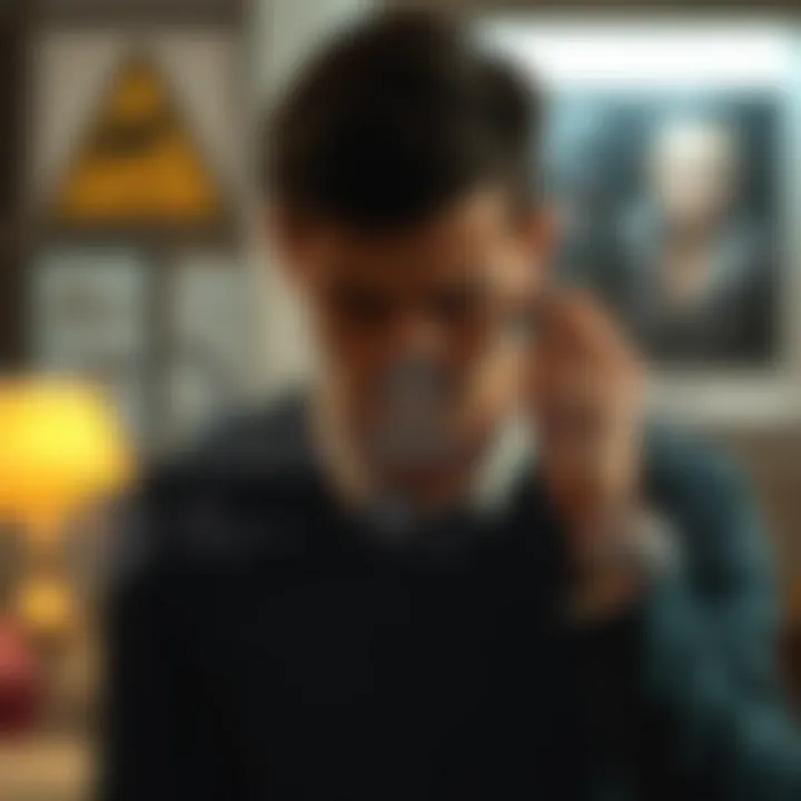 Illustration showing key warning signs of emotional distress and suicidal thoughts