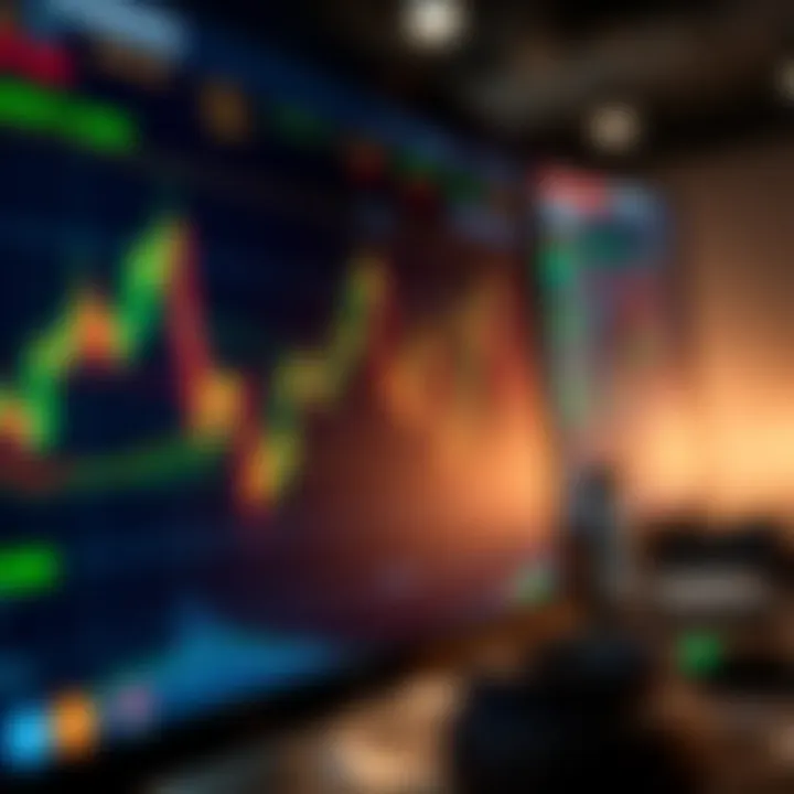 Interface of a web trading platform displaying real-time financial charts and market data