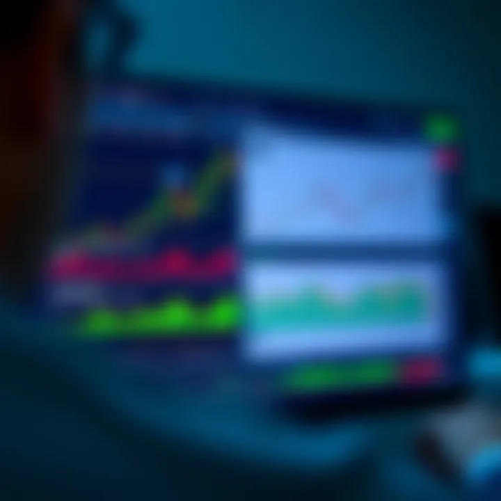 TradingView Interface with Charts and Indicators for Binary Options TradingView platform interface displaying various chart types and financial indicators for binary options analysis