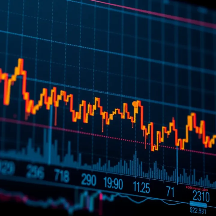 Graph showing Binance Coin price fluctuations with technical indicators over time
