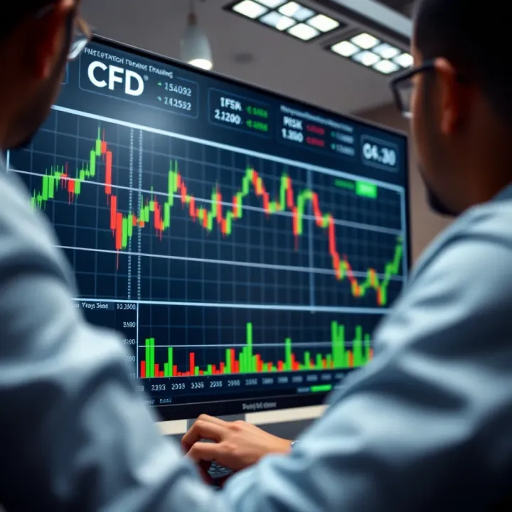Chart showing risk management and strategy planning for contract for difference trading