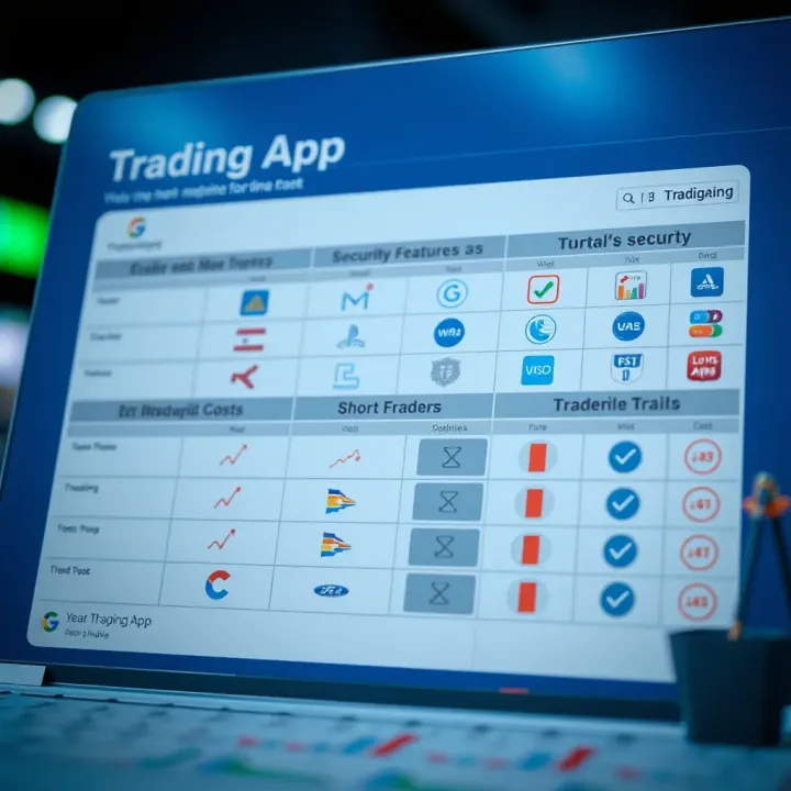 Comparative Analysis of Trading App Features Comparison chart highlighting security features, costs, and usability of different trading applications