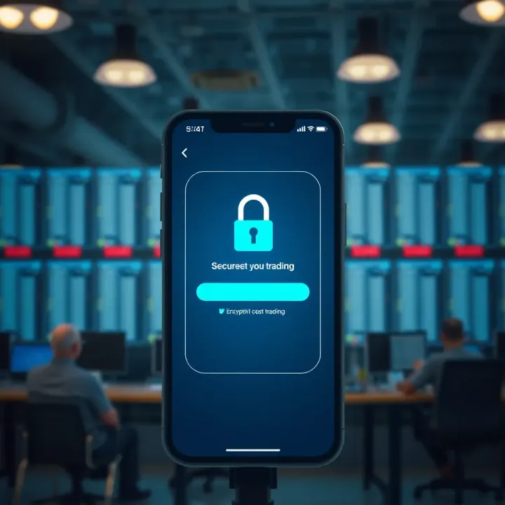Security Features in Trading Applications for Safe Transactions Secure login screen of a financial trading application highlighting encryption and biometric security features