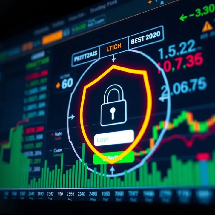 Robust Security Elements in Trading Platforms Secure login screen emphasizing data protection and encryption for traders