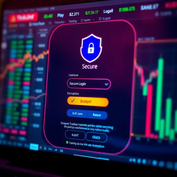 Secure login interface highlighting encryption and user authentication features
